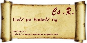 Csépe Radvány névjegykártya